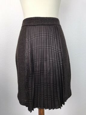2B Rych Wool Blend Pleated Tweed Pencil Skirt